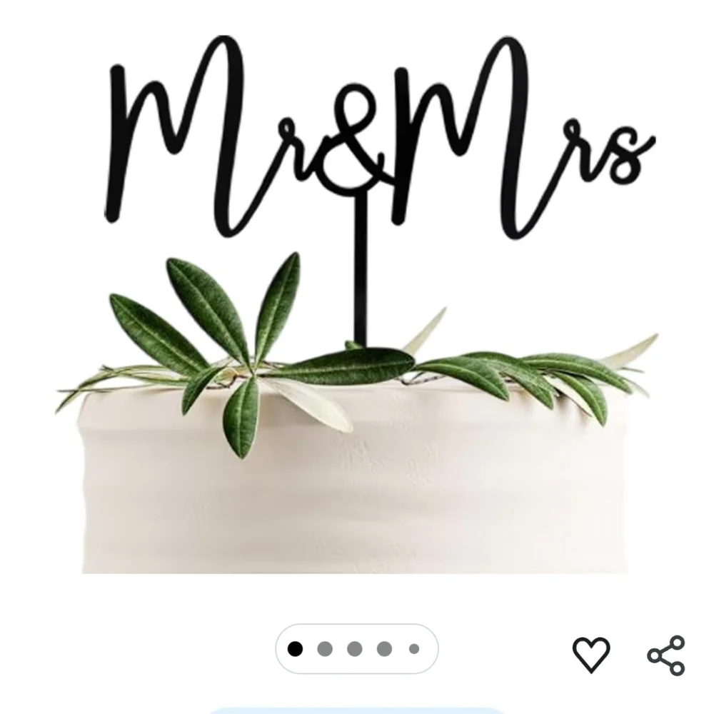 Elegant Mr & Mrs Cake Topper - Black